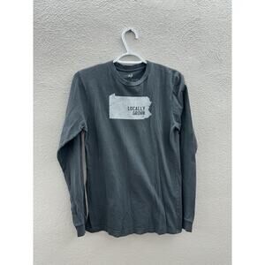 Locally Grown Womens T-Shirt Size Small Pennsylvania Gray Long Sleeve